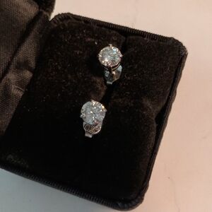 2.02 Ct  White Color Real Moissanite 925 Sterling Silver Engagement Earrings